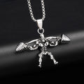 European and American best selling jewelry wholesale hip-hop personality domineering barbell weightlifting fitness pendant stainless steel men's and women's necklace