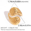 316L Ladies Geometry Design Stainless Steel Rings 18K Gold Plated Waterproof Quality Jewelry For Daily Wear Vacation Seaside Etc