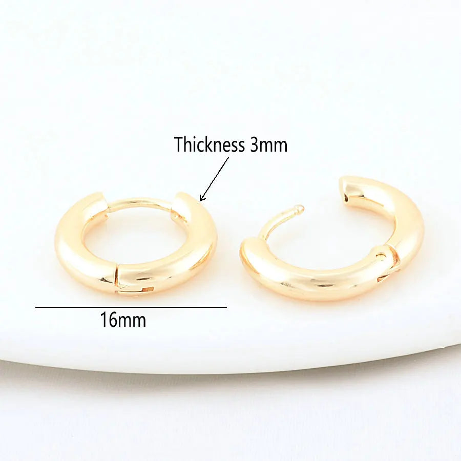 16MM 18MM 20MM 14K Gold Color Stainless Steel Round Earrings Hoops High Quality Jewelry Making Supplies Diy Findings Accessories