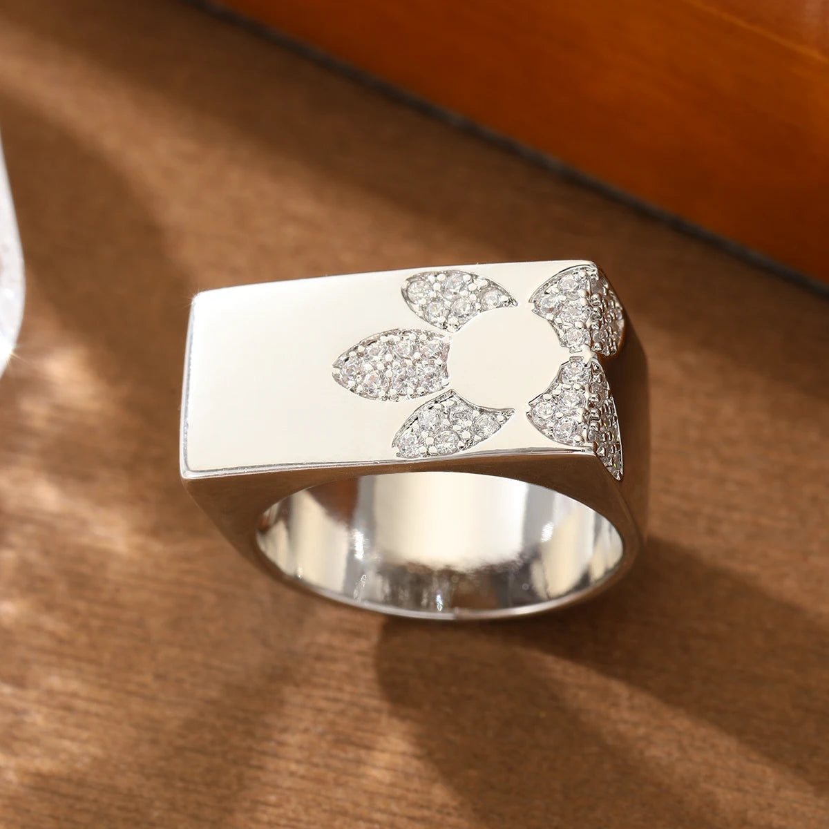 Silver Blossom Statement Ring