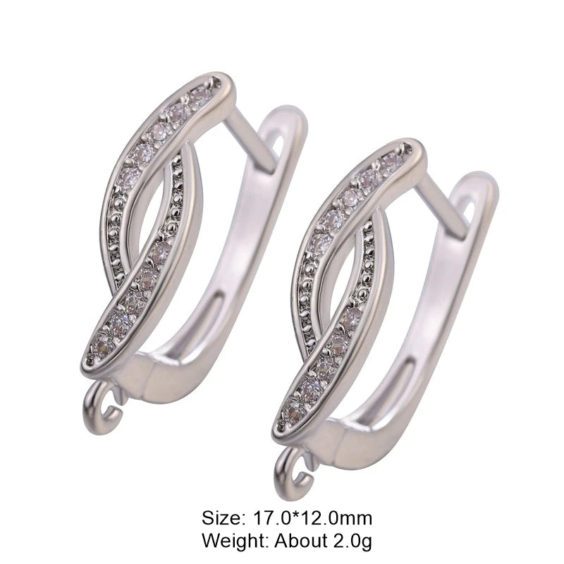 Juya DIY 18K Gold Silver Plated Earwire Fixtures Basic Fastener Stitches Anti-Allergy Earring Hooks Clasps Accessories Supplies