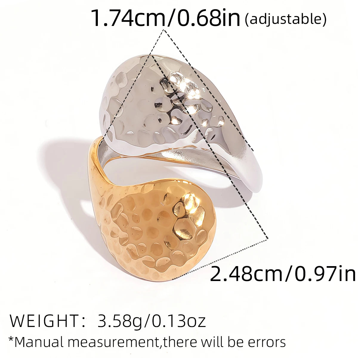 316L Ladies Geometry Design Stainless Steel Rings 18K Gold Plated Waterproof Quality Jewelry For Daily Wear Vacation Seaside Etc