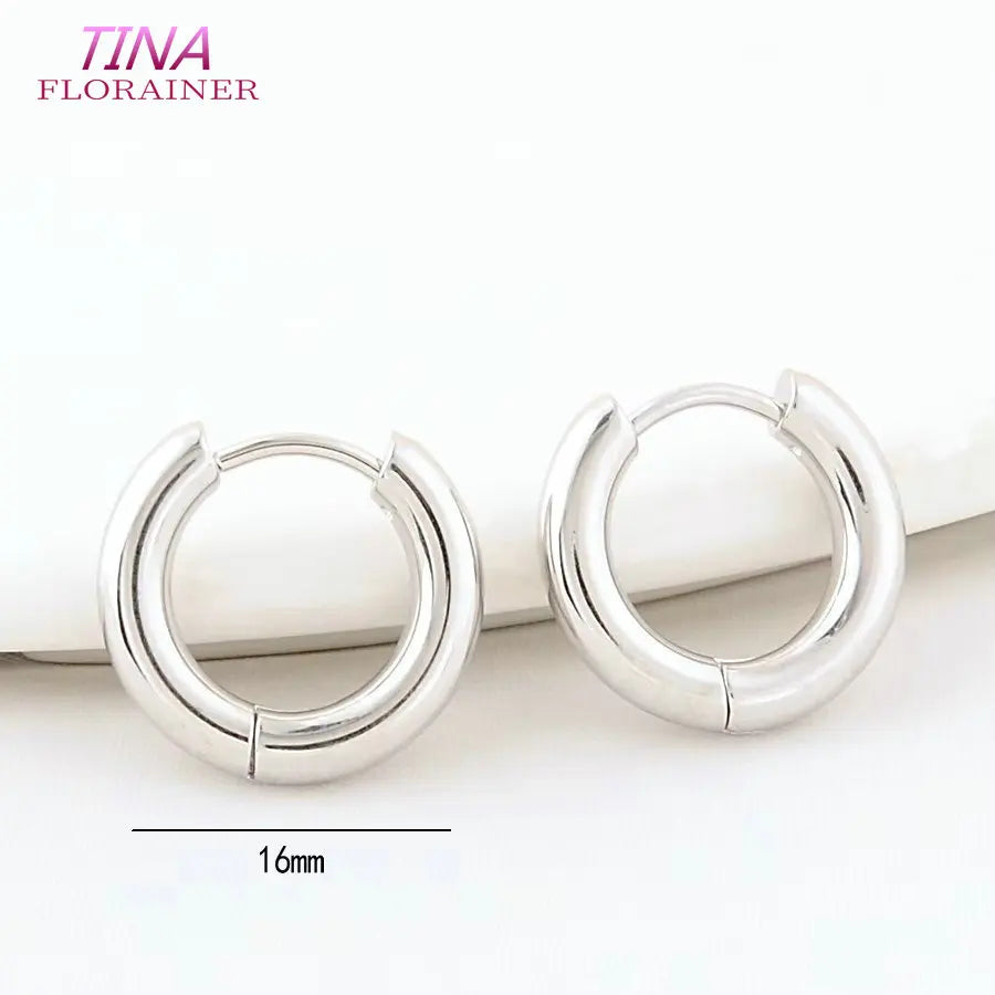16MM 18MM 20MM 14K Gold Color Stainless Steel Round Earrings Hoops High Quality Jewelry Making Supplies Diy Findings Accessories