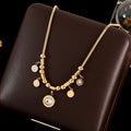 GANEMLY 316L Stainless Steel Hollow Heart Necklace Bracelets Waterproof Jewelry Charm Metalic Gold Color Chain Fashion Lady Gift