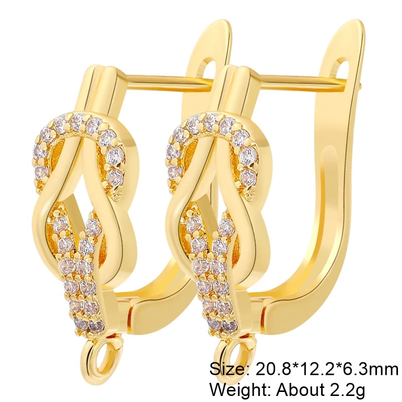 Juya DIY 18K Gold Silver Plated Earwire Fixtures Basic Fastener Stitches Anti-Allergy Earring Hooks Clasps Accessories Supplies