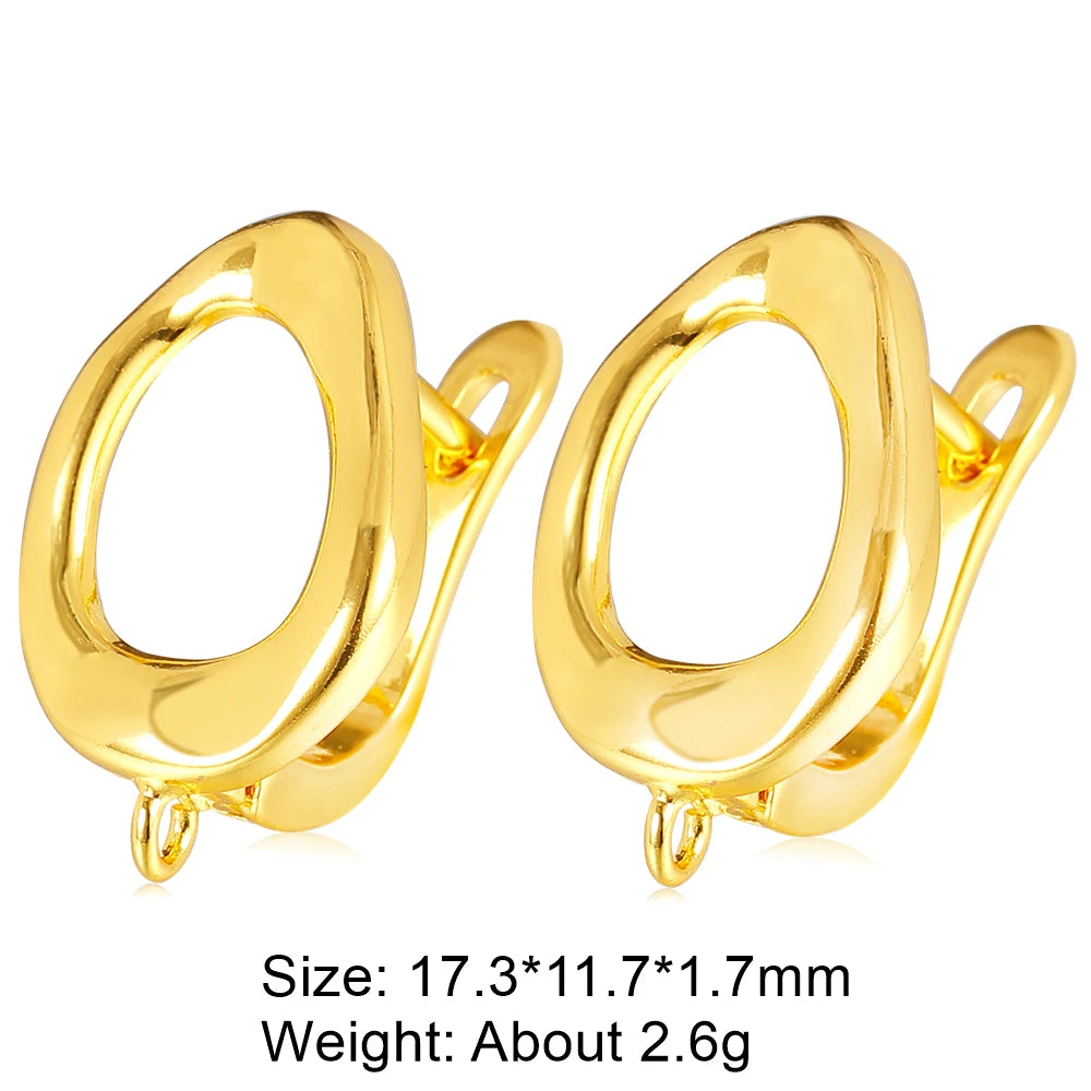 Juya DIY 18K Gold Silver Plated Earwire Fixtures Basic Fastener Stitches Anti-Allergy Earring Hooks Clasps Accessories Supplies