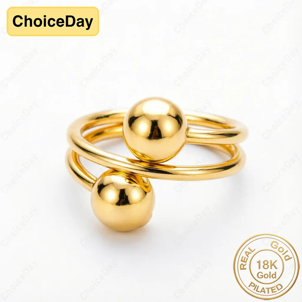 18K Gold Plated Luxury Exquisite Beaded Ring, a Fine Gift for Women, Wedding Party Accessories