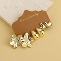 3/9Pairs Fashion Casual With Golden-Plated Earring Set, Plastic Material,Stylish & Elegant, Suitable For Daily, Party