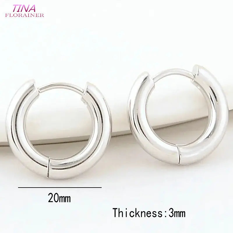 16MM 18MM 20MM 14K Gold Color Stainless Steel Round Earrings Hoops High Quality Jewelry Making Supplies Diy Findings Accessories