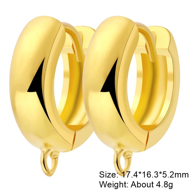 Juya DIY 18K Gold Silver Plated Earwire Fixtures Basic Fastener Stitches Anti-Allergy Earring Hooks Clasps Accessories Supplies