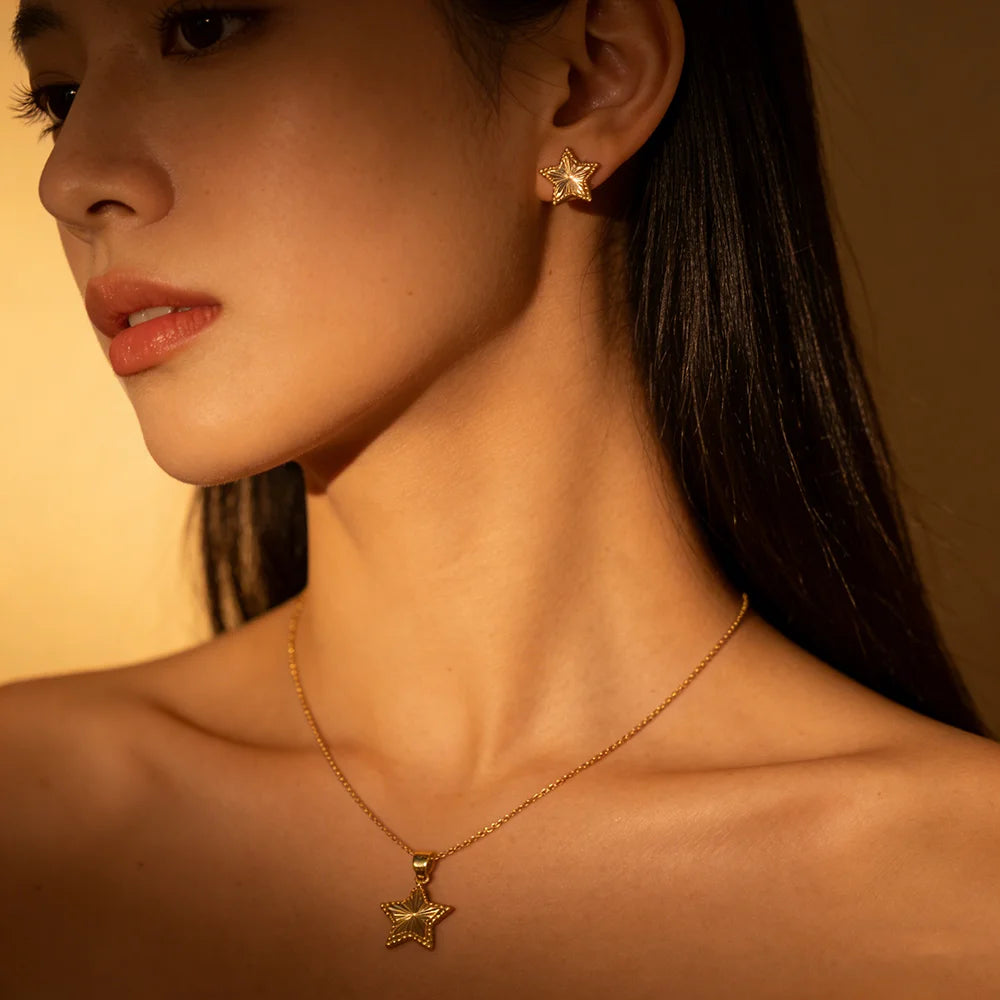 316L Stainless Steel Pendant Necklace18K Gold Plated Fashion Jewelry Individualistic Waterproof Holiday Jewelry Accessories