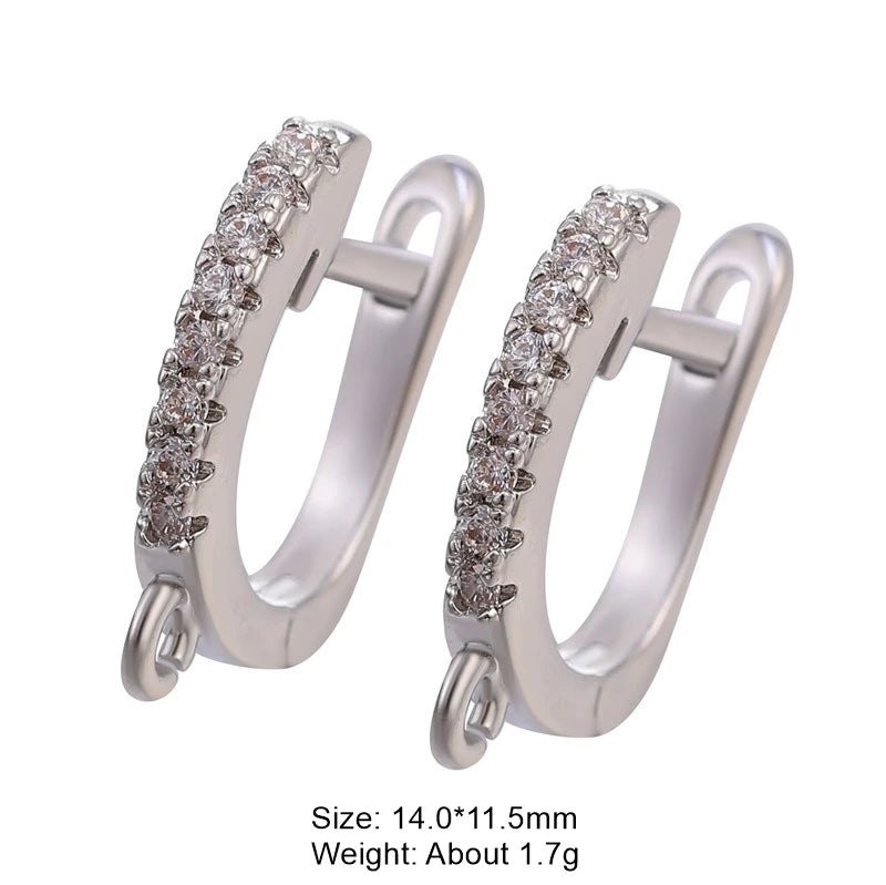 Juya DIY 18K Gold Silver Plated Earwire Fixtures Basic Fastener Stitches Anti-Allergy Earring Hooks Clasps Accessories Supplies