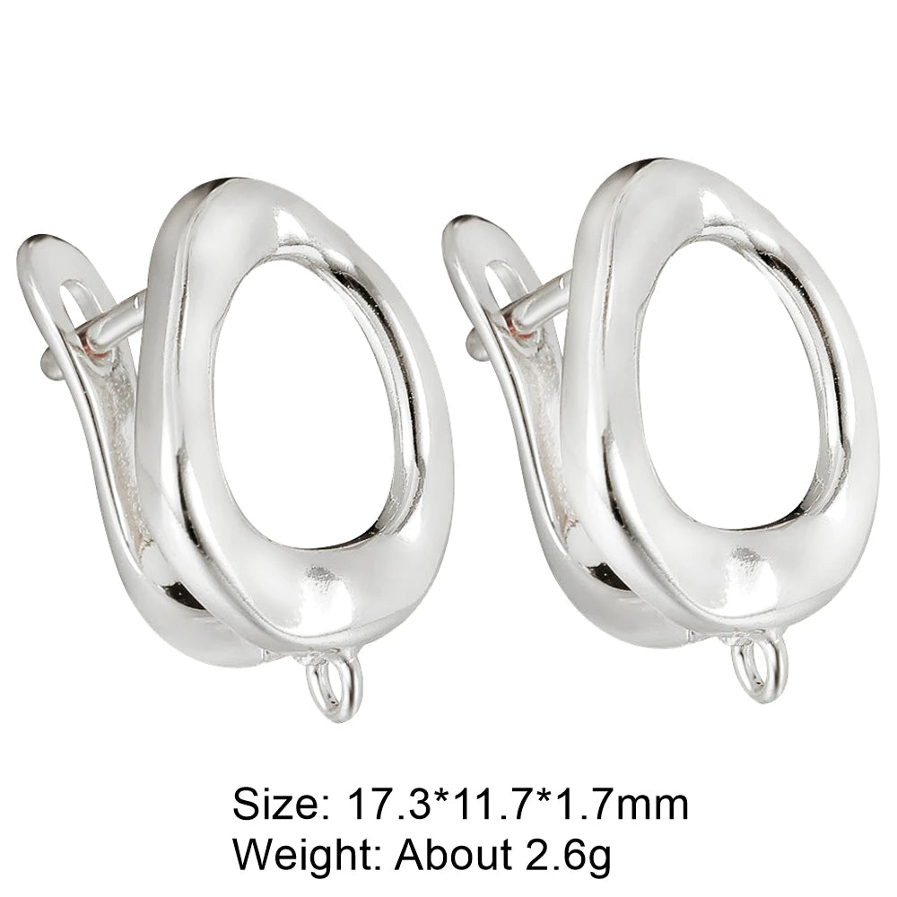 Juya DIY 18K Gold Silver Plated Earwire Fixtures Basic Fastener Stitches Anti-Allergy Earring Hooks Clasps Accessories Supplies