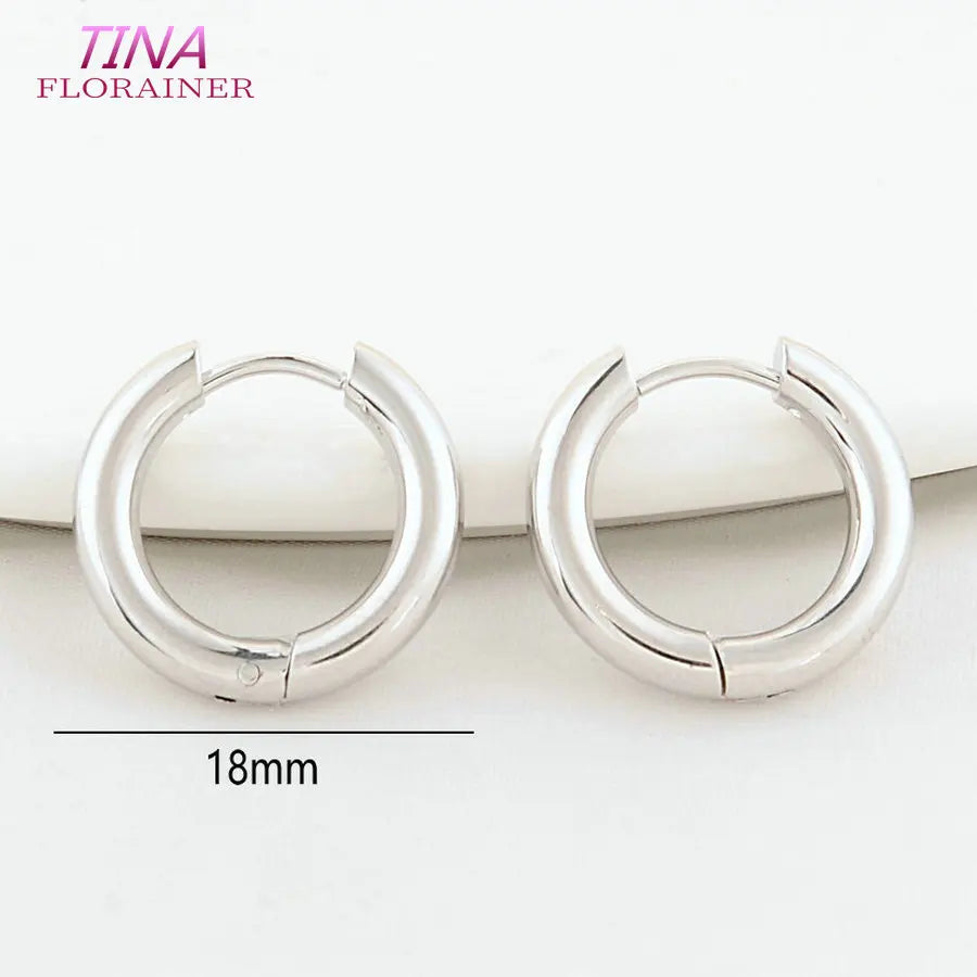 16MM 18MM 20MM 14K Gold Color Stainless Steel Round Earrings Hoops High Quality Jewelry Making Supplies Diy Findings Accessories