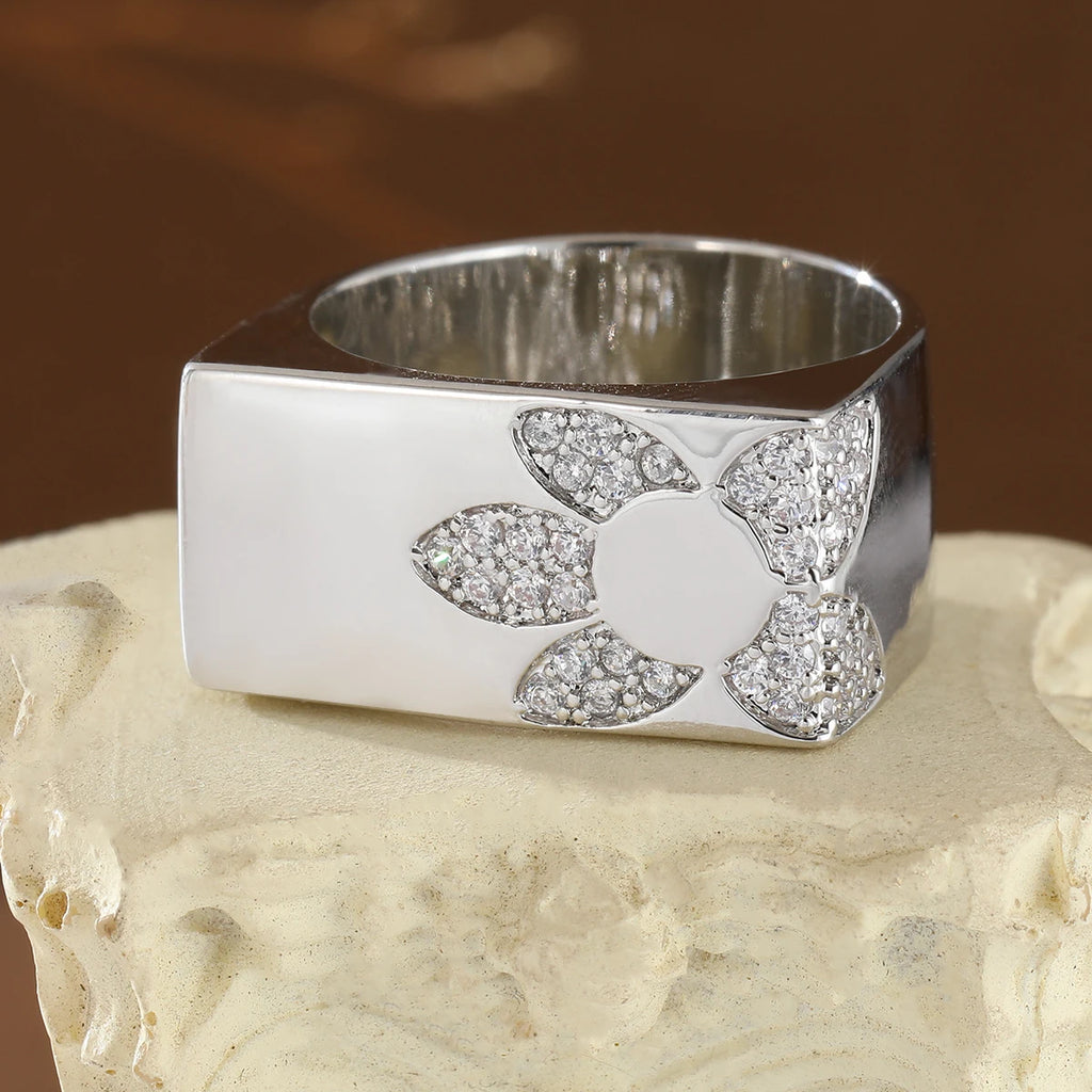 Silver Blossom Statement Ring