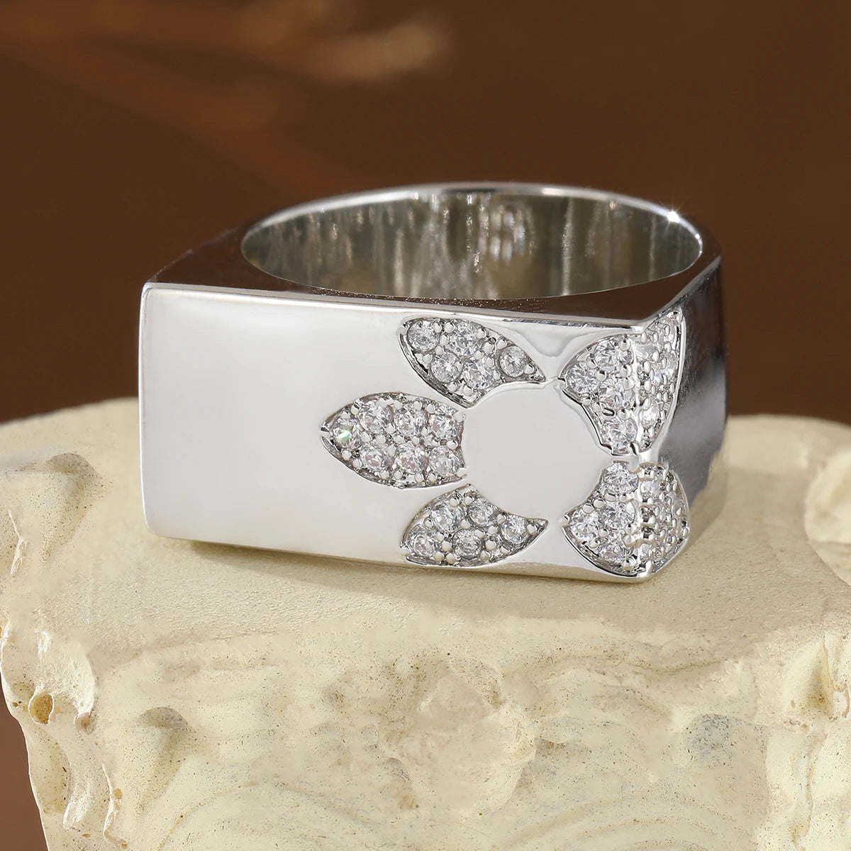Silver Blossom Statement Ring
