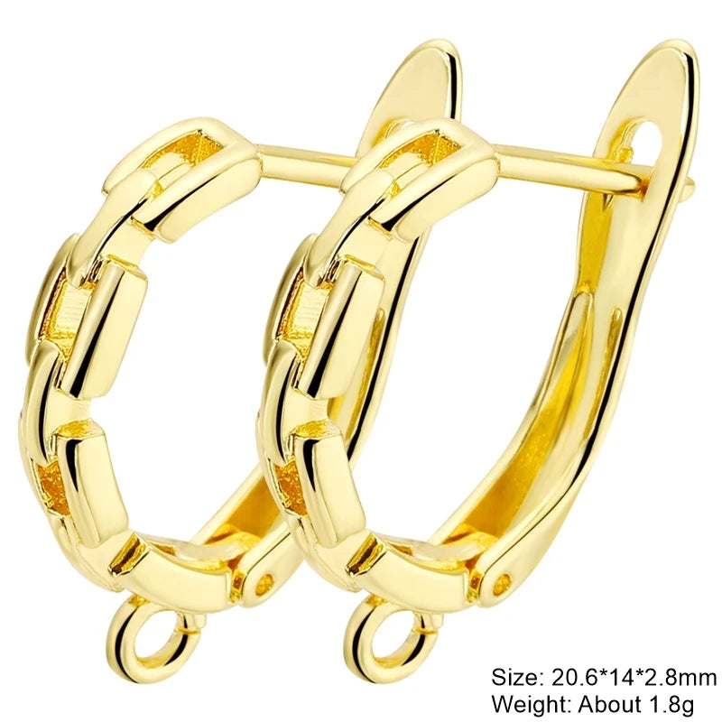 Juya DIY 18K Gold Silver Plated Earwire Fixtures Basic Fastener Stitches Anti-Allergy Earring Hooks Clasps Accessories Supplies
