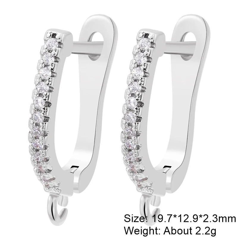 Juya DIY 18K Gold Silver Plated Earwire Fixtures Basic Fastener Stitches Anti-Allergy Earring Hooks Clasps Accessories Supplies