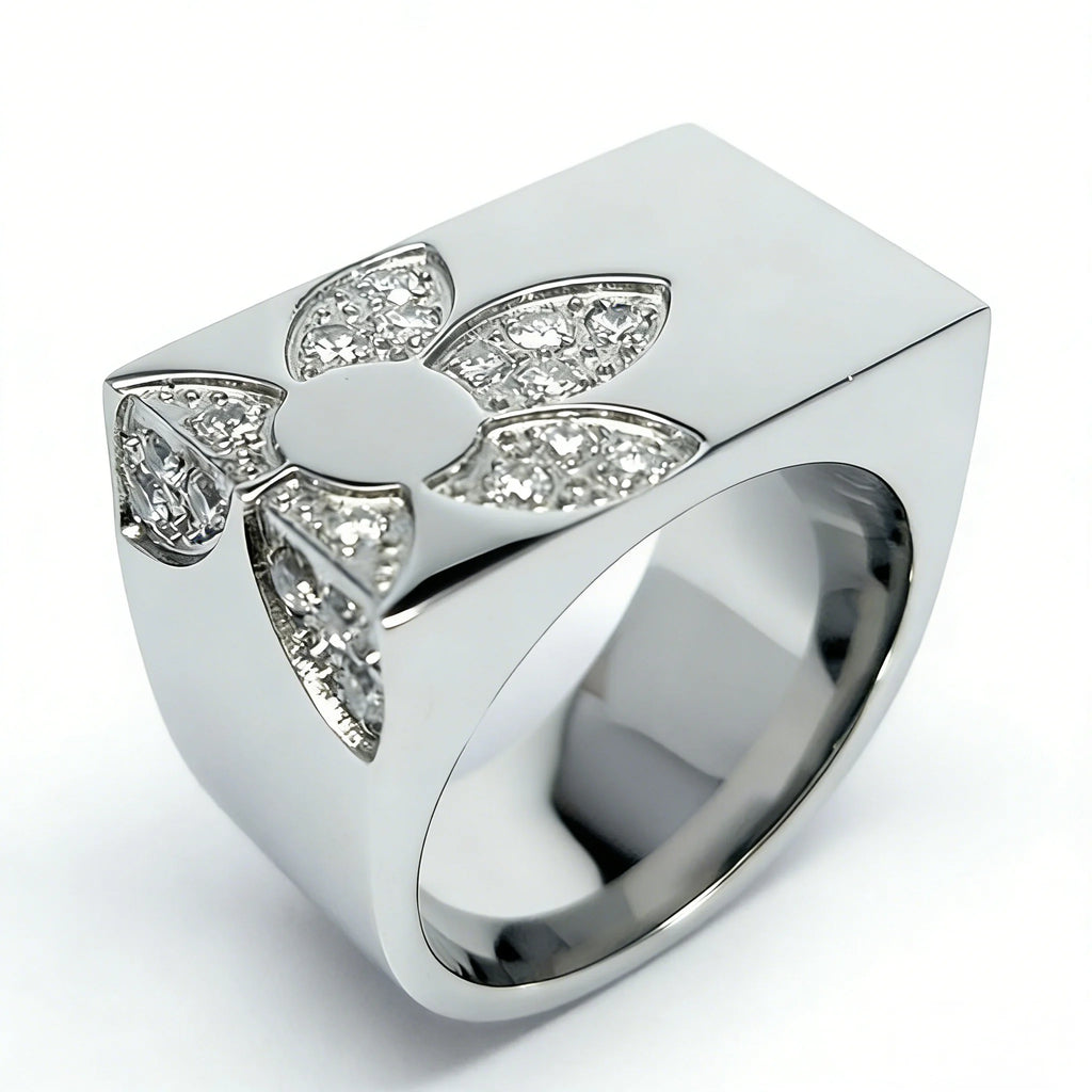 Silver Blossom Statement Ring
