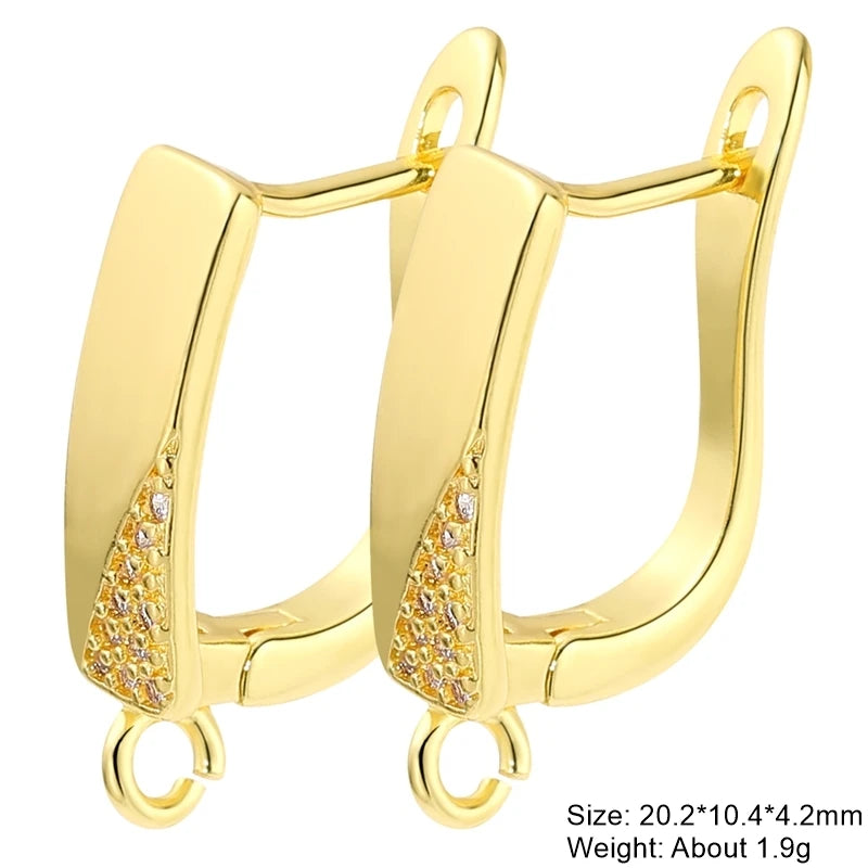 Juya DIY 18K Gold Silver Plated Earwire Fixtures Basic Fastener Stitches Anti-Allergy Earring Hooks Clasps Accessories Supplies