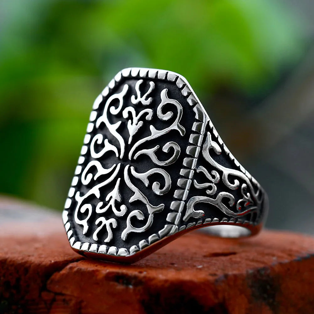 Fashion 316L Stainless Steel Simple Rings For Men Women Punk Hip Hop Square Band Flat Top Signet Ring Charm Party Jewelry Gifts