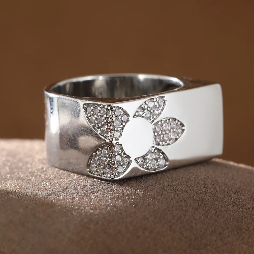 Silver Blossom Statement Ring