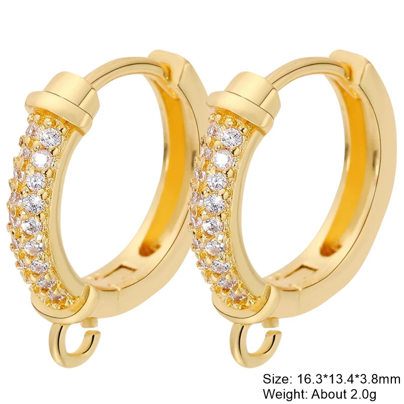 Juya DIY 18K Gold Silver Plated Earwire Fixtures Basic Fastener Stitches Anti-Allergy Earring Hooks Clasps Accessories Supplies