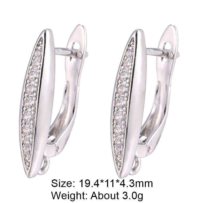 Juya DIY 18K Gold Silver Plated Earwire Fixtures Basic Fastener Stitches Anti-Allergy Earring Hooks Clasps Accessories Supplies