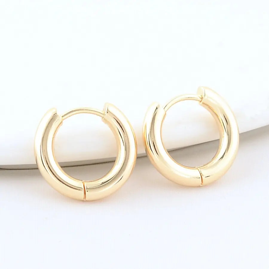 16MM 18MM 20MM 14K Gold Color Stainless Steel Round Earrings Hoops High Quality Jewelry Making Supplies Diy Findings Accessories