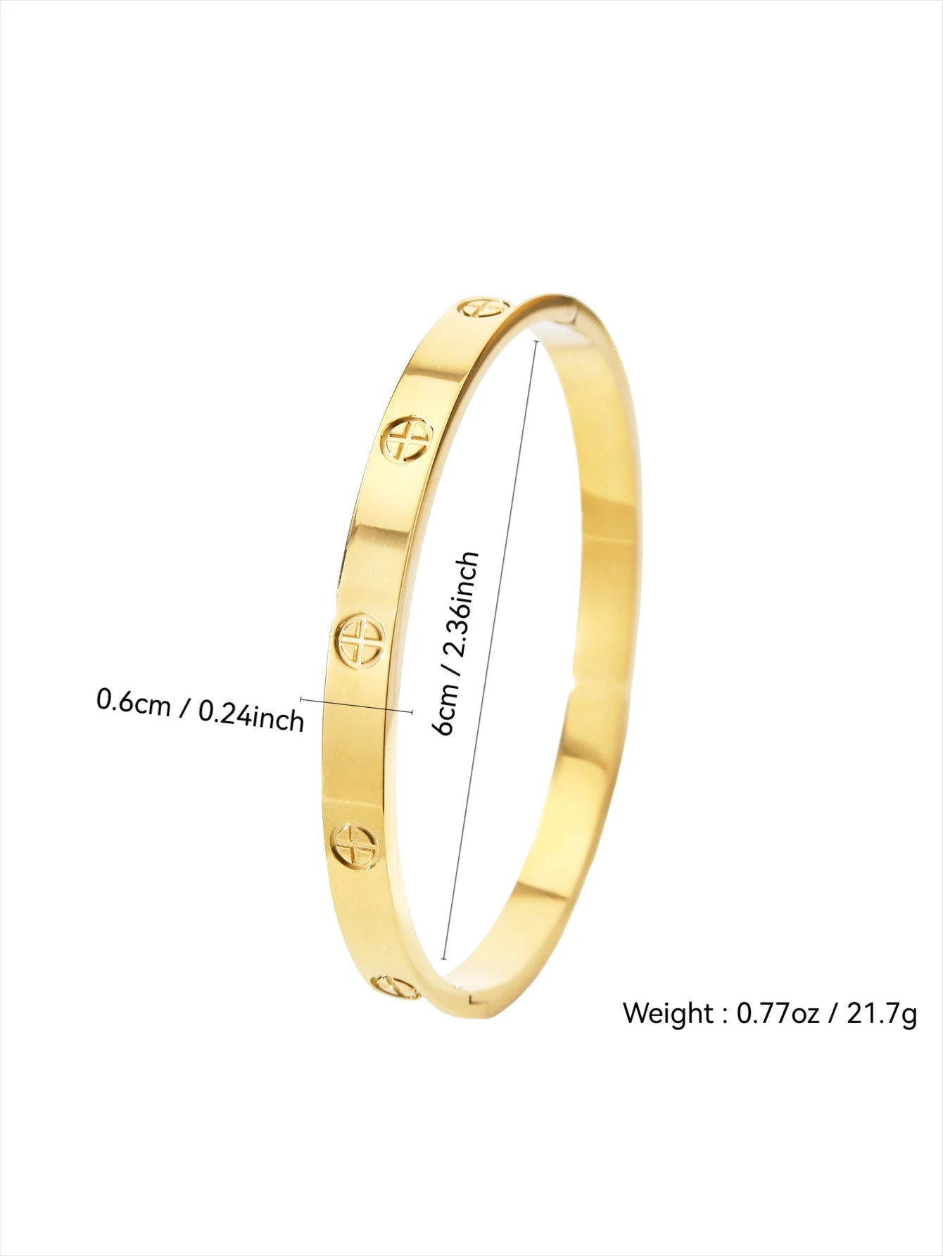 A 1-piece 18K gold-plated stainless steel ladies' gold bracelet, a durable and fashionable jewelry accessory suitable for daily