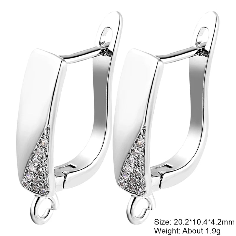 Juya DIY 18K Gold Silver Plated Earwire Fixtures Basic Fastener Stitches Anti-Allergy Earring Hooks Clasps Accessories Supplies