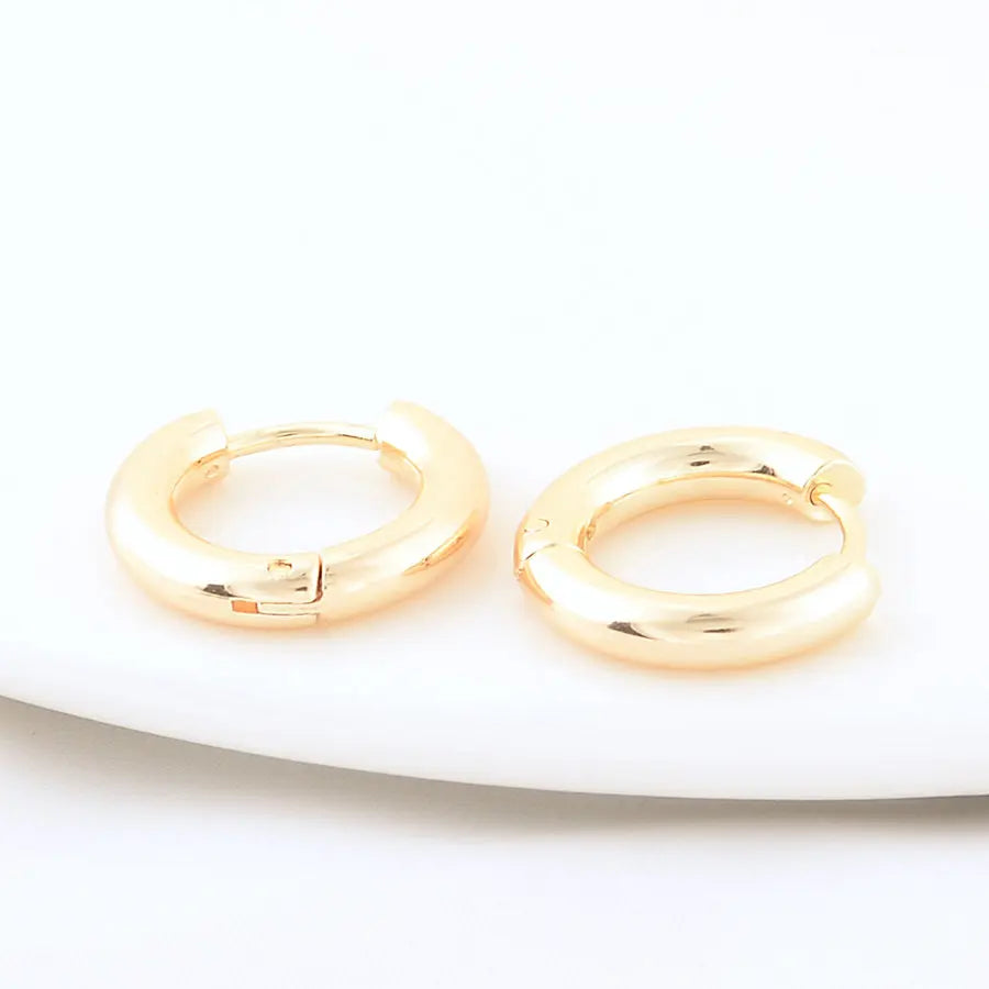 16MM 18MM 20MM 14K Gold Color Stainless Steel Round Earrings Hoops High Quality Jewelry Making Supplies Diy Findings Accessories