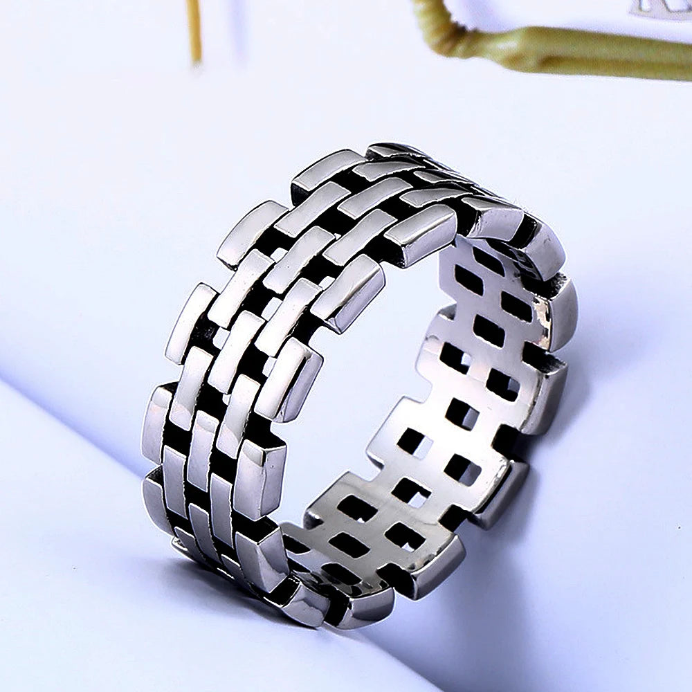 Fashion 316L Stainless Steel Simple Rings For Men Women Punk Hip Hop Square Band Flat Top Signet Ring Charm Party Jewelry Gifts