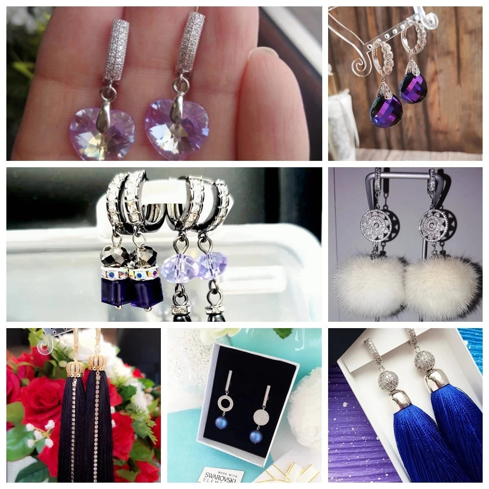 Juya DIY 18K Gold Silver Plated Earwire Fixtures Basic Fastener Stitches Anti-Allergy Earring Hooks Clasps Accessories Supplies