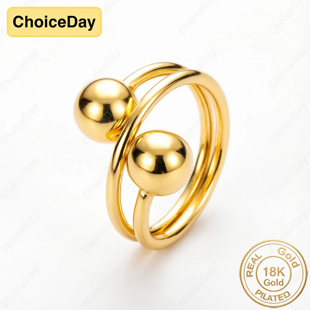 18K Gold Plated Luxury Exquisite Beaded Ring, a Fine Gift for Women, Wedding Party Accessories